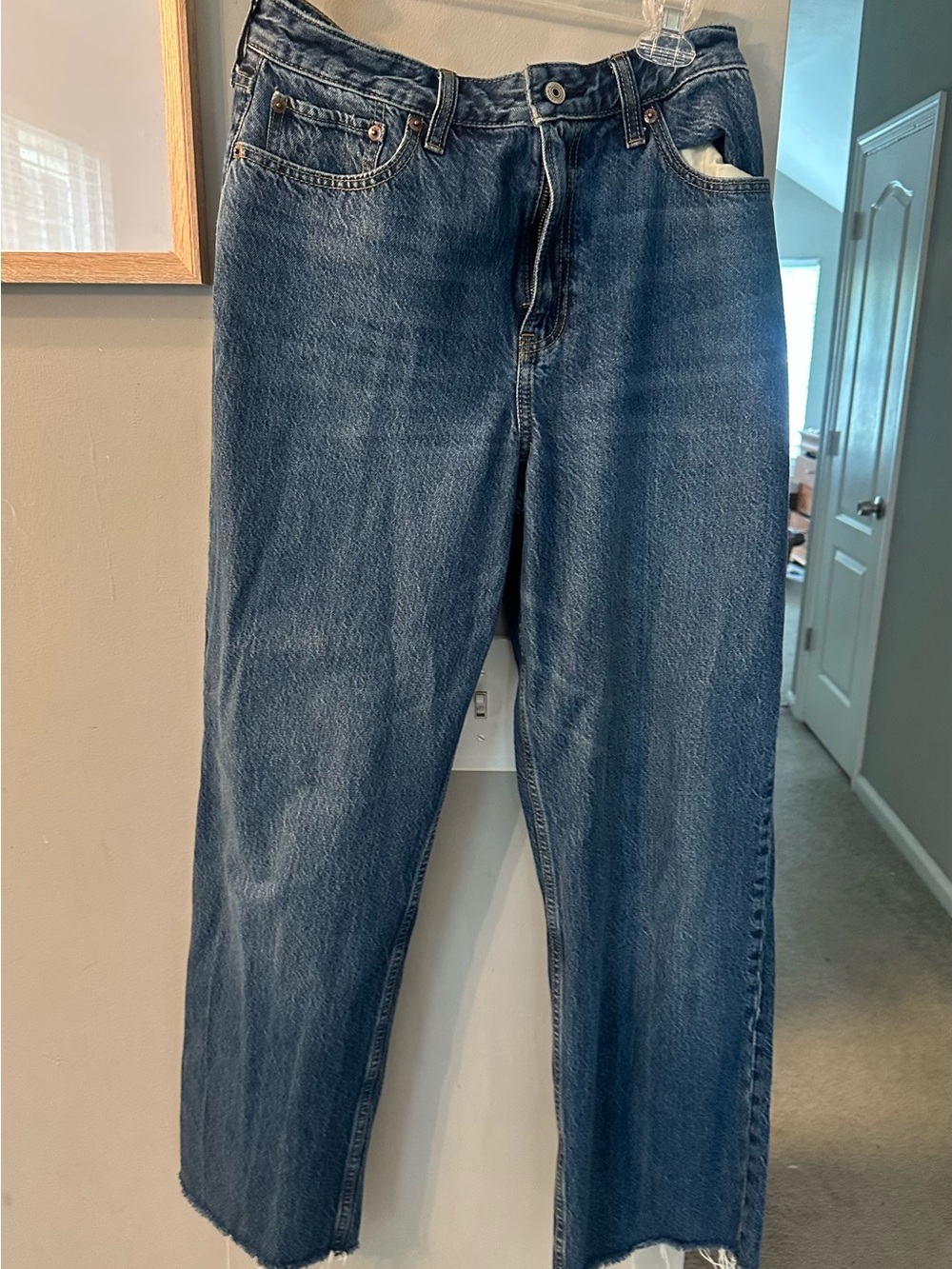 Abercrombie & Fitch Relaxed Curve Love Dark Blue Denim Jeans